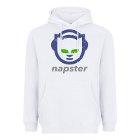 White napster Heavyweight Hoodie - linhVisuals