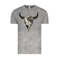 Cloud Rock Cowhide Bull Skull Vintage Tee - Jasminsmagicworld