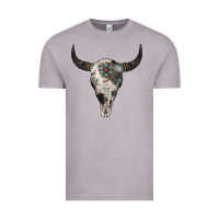 Vintage Zinc Cowhide Bull Skull Vintage Tee - Jasminsmagicworld