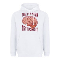 White Brain Heavyweight Hoodie - linhVisuals