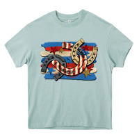 Arona 4th of july horseshoe Heavy Core Tee - CowGirlArtShop