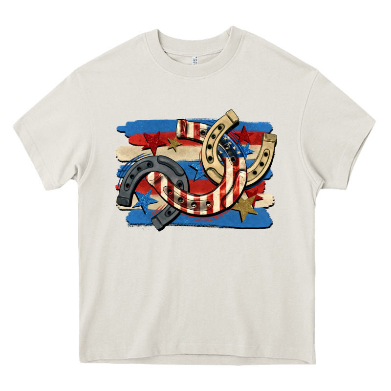 4th Of July Horseshoe Heavy Core Tee by CowGirlArtShop | Teevron