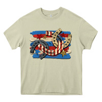 Mossy 4th of july horseshoe Heavy Core Tee - CowGirlArtShop