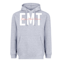 Heather Grey emt emergency medical technician ems first responder medic sweatshirt Heavyweight Hoodie - linhVisuals