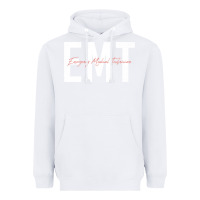 White emt emergency medical technician ems first responder medic sweatshirt Heavyweight Hoodie - linhVisuals