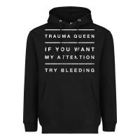 Black emt hoodie funny trauma queen attention bleeding fun gift Heavyweight Hoodie - linhVisuals