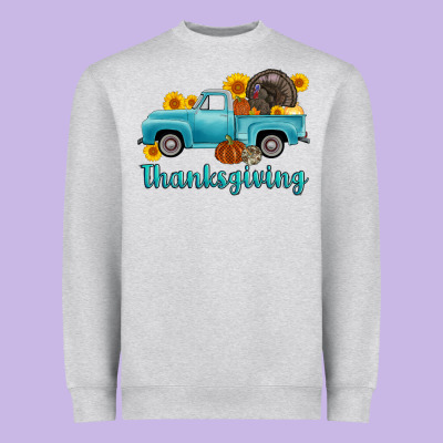 Thanksgiving Truck Turkey Heavyweight Sweatshirt Designed By Adodesignshop