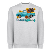 Heather Grey thanksgiving truck turkey Heavyweight Sweatshirt - AdoDesignShop