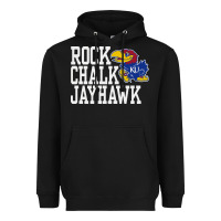 Black rock chalk jayhawk ku tshirt Heavyweight Hoodie - linhVisuals