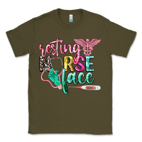 Army Green resting nurse face Classic Tee - CowGirlArtShop
