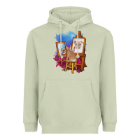 Matcha french bulldog painting bulldog artist art animals graphic long sleeve Heavyweight Hoodie - linhVisuals