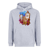 Heather Grey french bulldog painting bulldog artist art animals graphic long sleeve Heavyweight Hoodie - linhVisuals