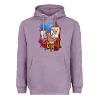 Lavender french bulldog painting bulldog artist art animals graphic long sleeve Heavyweight Hoodie - linhVisuals
