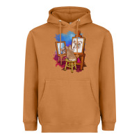 Meerkat french bulldog painting bulldog artist art animals graphic long sleeve Heavyweight Hoodie - linhVisuals