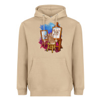 Mushroom french bulldog painting bulldog artist art animals graphic long sleeve Heavyweight Hoodie - linhVisuals