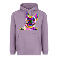 Lavender frenchie french bulldog pop art portrait bouledogue t shirt Heavyweight Hoodie - linhVisuals