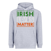 Heather Grey irish lives matter Heavyweight Hoodie - linhVisuals