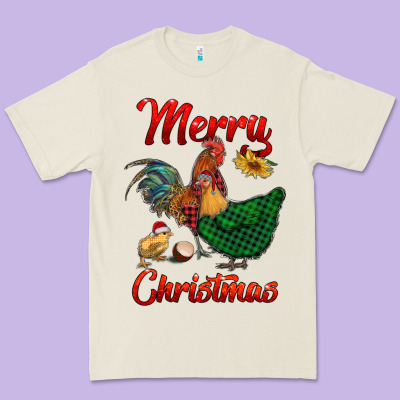 Merry Christmas Chickens Premium Tee Designed By Ranaportraitstore