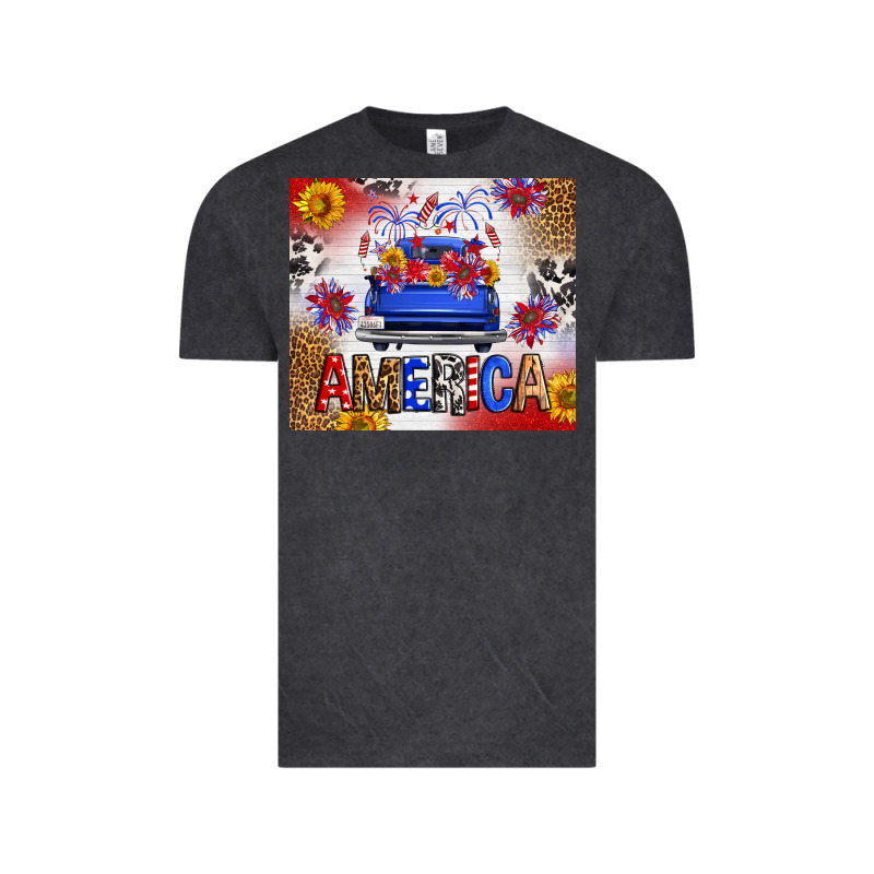 Fourth Of July America Truck Vintage Tee by FaDigitalArtStudio | Teevron