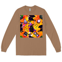 Toasted Coconut halloween cat and witch seamless pattern Long Sleeve Tee - BundleAndBundleShop