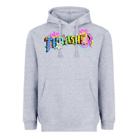 Heather Grey trasher Heavyweight Hoodie - linhVisuals