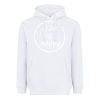 White life is happy Heavyweight Hoodie - linhVisuals