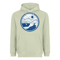 Matcha River Mountain Badge Heavyweight Hoodie - linhVisuals