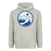 Moon Dust River Mountain Badge Heavyweight Hoodie - linhVisuals