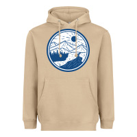 Mushroom River Mountain Badge Heavyweight Hoodie - linhVisuals