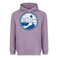 Lavender River Mountain Badge Heavyweight Hoodie - linhVisuals