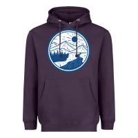 Plum River Mountain Badge Heavyweight Hoodie - linhVisuals