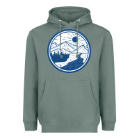 Sage River Mountain Badge Heavyweight Hoodie - linhVisuals