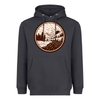 Smoke River Forest Brown Heavyweight Hoodie - linhVisuals
