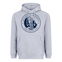 Heather Grey monmouth university Heavyweight Hoodie - linhVisuals