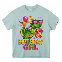 Arona 6th birthday girl t rex pink Heavy Core Tee - CowGirlArtShop