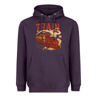 Plum Whiskey Train Heavyweight Hoodie - linhVisuals