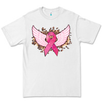 White Cancer ribbon angel wings Cancer Awareness Premium Tee - HowdyJamesFarm