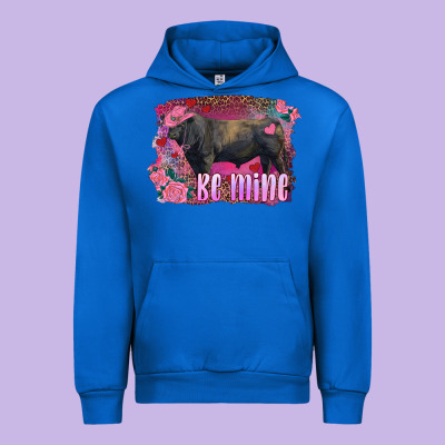 Be Mine Black Angus Bull Urban Hoodie Designed By Ranaportraitstore