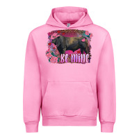Fuchsia Pink be mine black angus bull Urban Hoodie - RanaPortraitStore