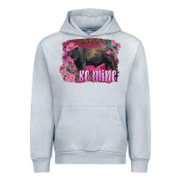 Heather Grey be mine black angus bull Urban Hoodie - RanaPortraitStore