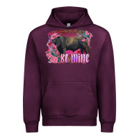 Mauve Wine be mine black angus bull Urban Hoodie - RanaPortraitStore