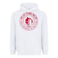 White Suny Plattsburgh Heavyweight Hoodie - linhVisuals