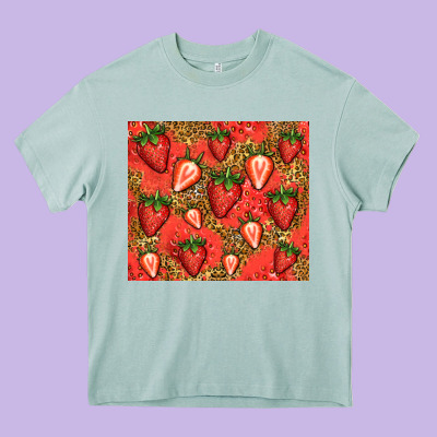 Strawberries Heavy Core Tee Designed By Jasminsmagicworld