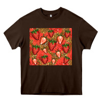 Chocolate Brown strawberries Heavy Core Tee - Jasminsmagicworld