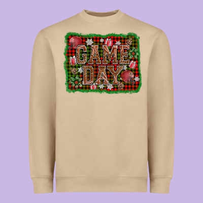Game Day Christmas Heavyweight Sweatshirt Designed By Adodesignshop