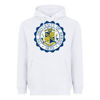 White University Of Akron Heavyweight Hoodie - linhVisuals