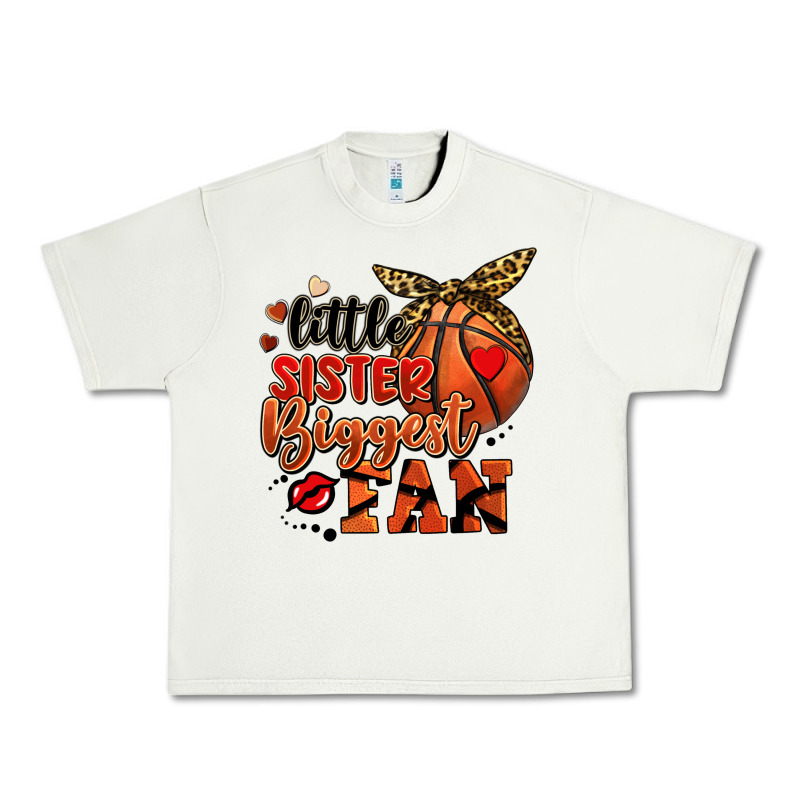 Little Sister Biggest Fan Basketball Urban Heavy Tee by FaDigitalArtStudio | Teevron