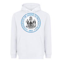 White University Of Maine At Presque Isle Heavyweight Hoodie - linhVisuals