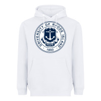 White University Of Rhode Island Heavyweight Hoodie - linhVisuals