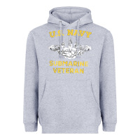 Heather Grey submarine veteran tshirt Heavyweight Hoodie - linhVisuals